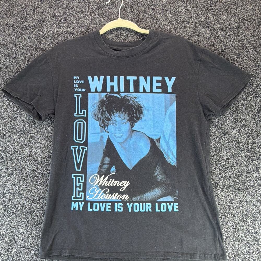 Whitney Houston My Love Is Your Love Black Graphic Music T-Shirt medium